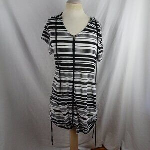 Dotti Women Hooded Zip Up Swimsuit Cover up Size M